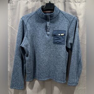 Woolrich 1/4 Snap Button Heathered Pullover Sweater
